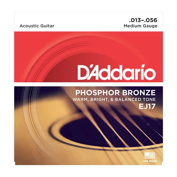 Акустические Струны для гитары D'addario фосфорная бронзовая обмотка EJ15 EJ16 EJ17