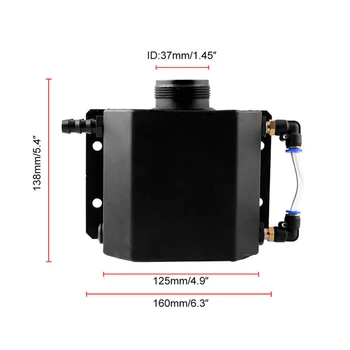 

1000ml Car Oil tank Width 170mm Depth 85mm ORB-6 With cap Engine Catch