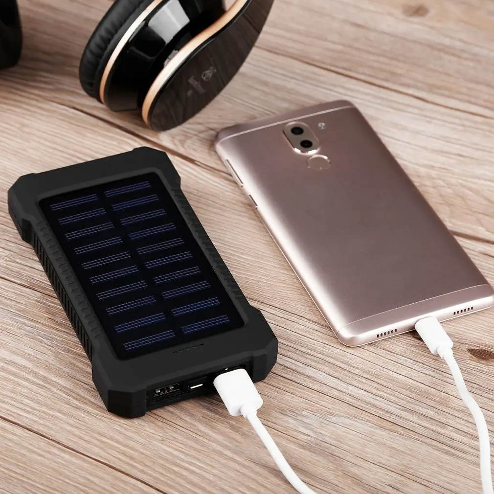Водонепроницаемый 8000Mah портативный солнечный зарядное устройство двойной аккумуляторный, с подзарядкой от USB Банк Rt телефон двойной USB