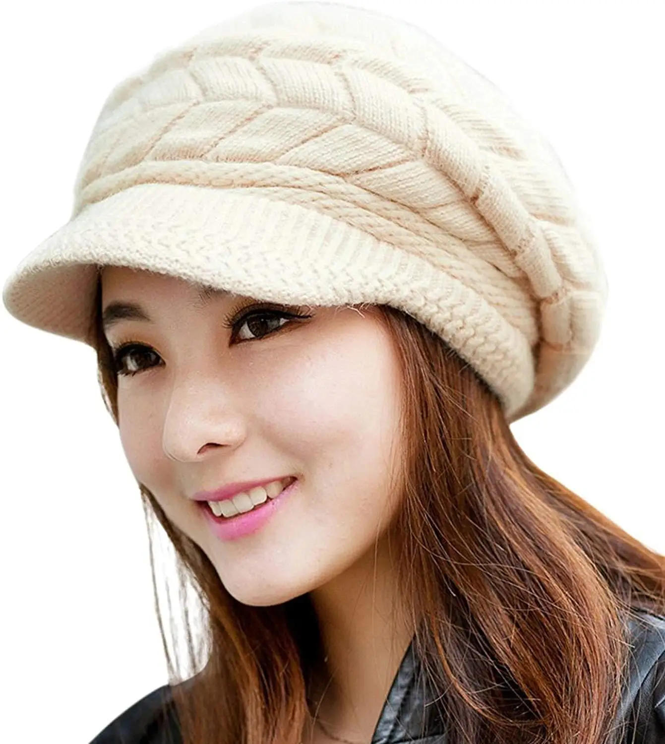 Womens Beanie Wool Newsboy Cap Winter 