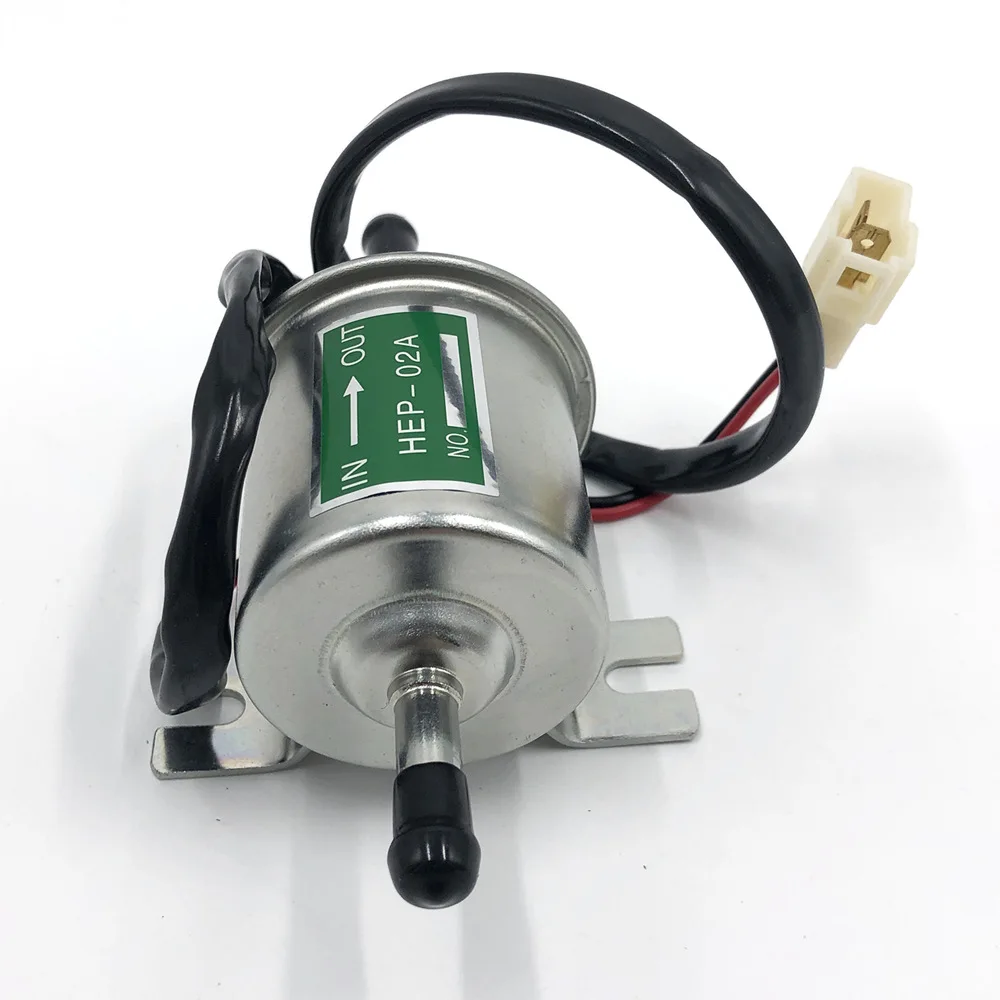 Black Inline Fuel Pump 12v Electric Transfer Low Pressure Gas Diesel HEP-02A