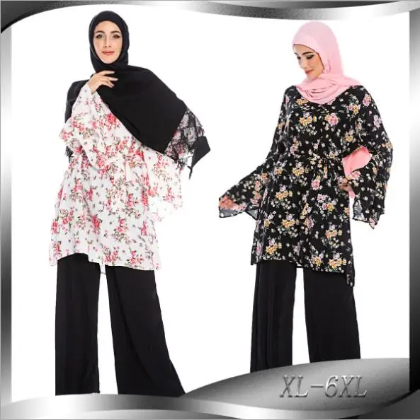 Элегантные женские топы с принтом Abaya мусульманская блузка платье рубашка