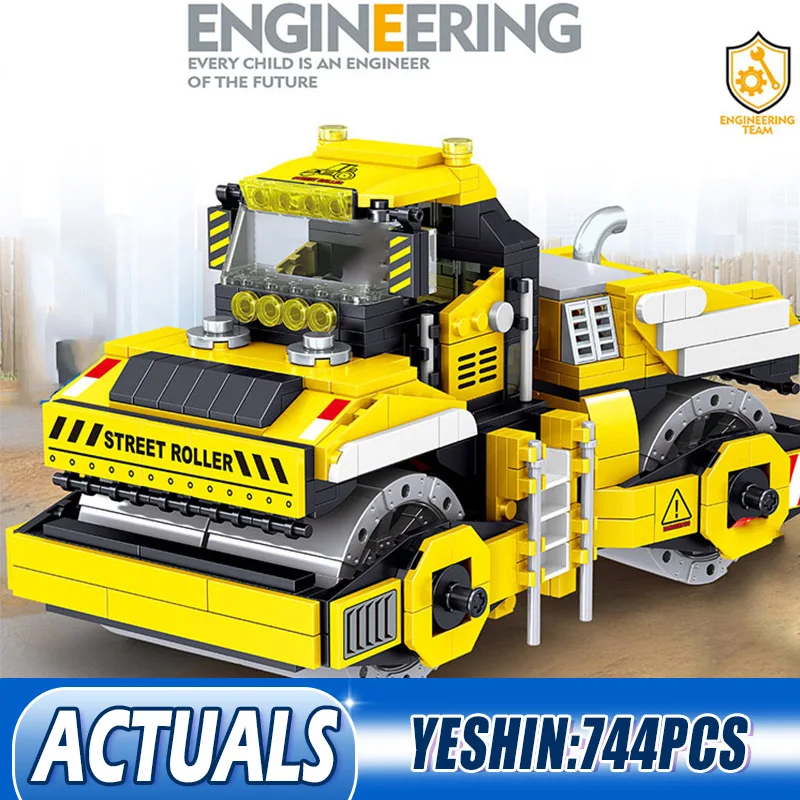 Ешина 20007 Technic автомобиль Экскаватор Бульдозер инженерный роликовый самосвал