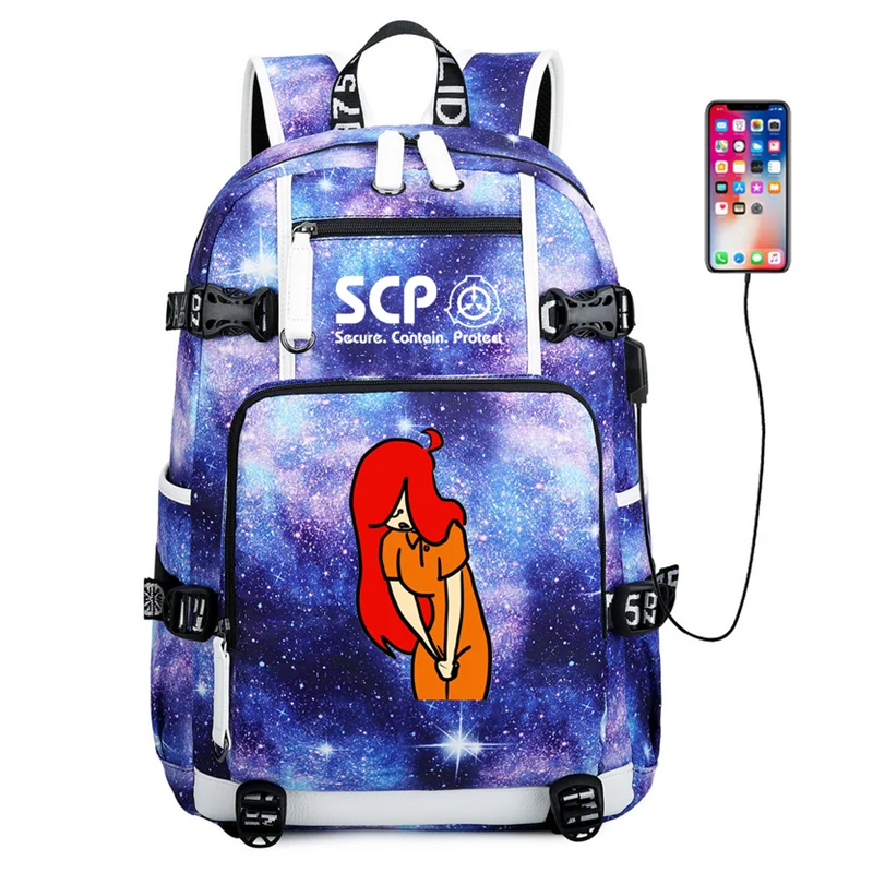 17 SCP специальные процедуры удержания основы Рюкзак Школьная Сумка Usb Зарядка музыка ноутбук дорожная сумка - Цвет: 17