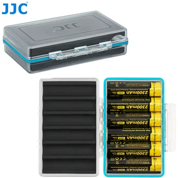 

JJC Durable Waterproof Battery Storage Case Battery Holder Box for 6 18650 Lithium Rechargeable Batteries with Sponge Cushion