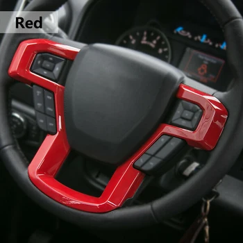 

Frame Steering wheel cover Trim For Ford F150 Red Car Steering Wheel Universal