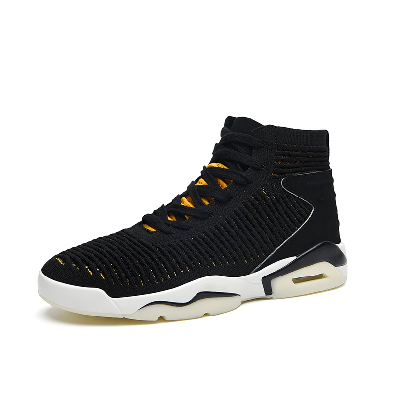 Black golden Мужские высокие кроссовки Jordan, дышащие Нескользящие кроссовки для мужчин, стиль, Противоударная Обувь Jordan, уличные теннисные кроссовки - Цвет: Black golden
