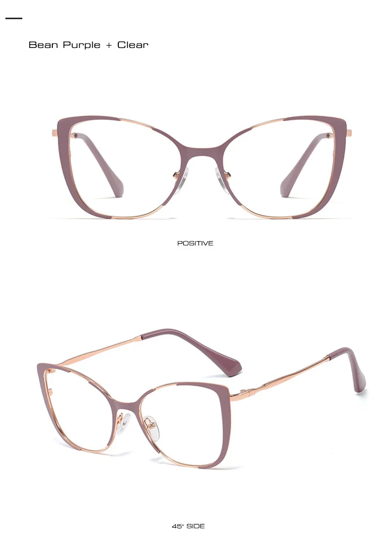 LNFCXI Модные женские Cateye очки Классическая Металлическая оправа Ретро прозрачные линзы женские очки оправа