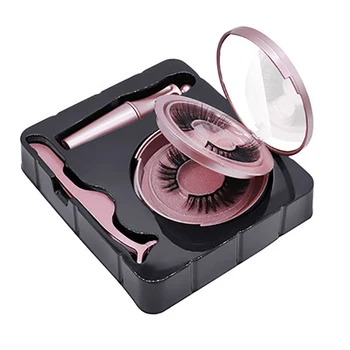 

Fast free shipping 5 Magnet false eyelashes set contains magnetic eyeliner 2 pairs of magnetic eyelashes and tweezers