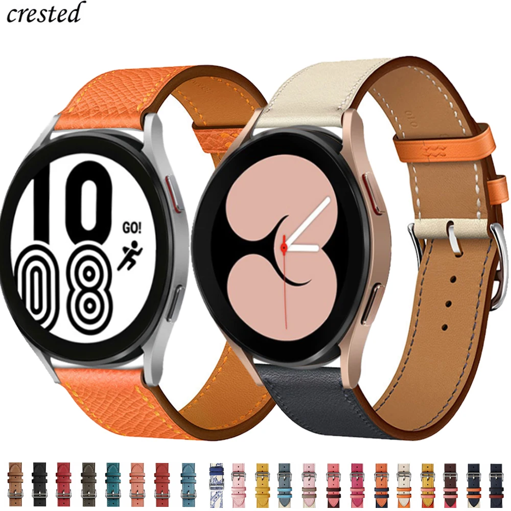 

20mm 22mm Watch strap For Samsung Galaxy Watch 4 Classic/3/Active 2/46mm/42mm/gear s3 frontier Leather Bracelet Watchband 20 mm