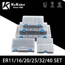 KaKarot-portaherramientas de fresado CNC, máquina de grabado, molino de torno, Portabrocas de resorte, 1 juego ER, ER11, ER16, ER20, ER25, ER32, ER40