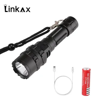 

High Brightness 3800 Lumens CREE XML L2 LED Flashlight Lamp Torch Aluminum Tactical Flash Light for Camping 18650 USB Cable