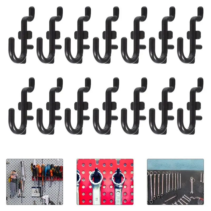 Multi Purpose Hooks 50PCS Peg Board Hook Plastic J Style Display Hook Shelf Hanging Supply Hole Plate Garage Storage Rack J-Type