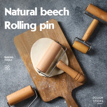 

Double-ended Wooden Hand-held Solid Wood Flour Stick Baking Utensils Roller Upper Stick Baking Utensils