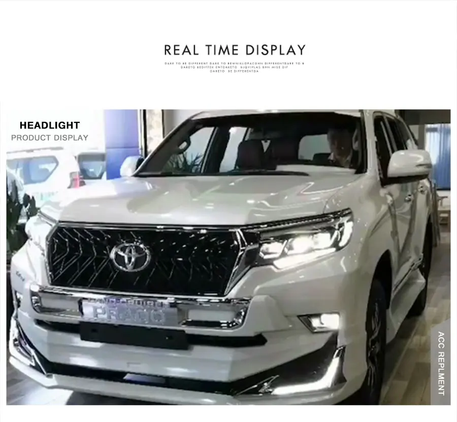 2 шт. светодиодный фары для Toyota Prado- все светодиодный Автомобильные фары ангельские глазки все светодиодный Противотуманные фары светодиодный Габаритные огни