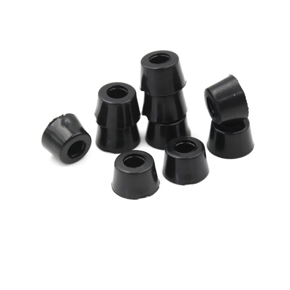 10Pcs 17 x 10mm Round Cabinet Black Rubber Instrument Case Feet Foot Circular LY 