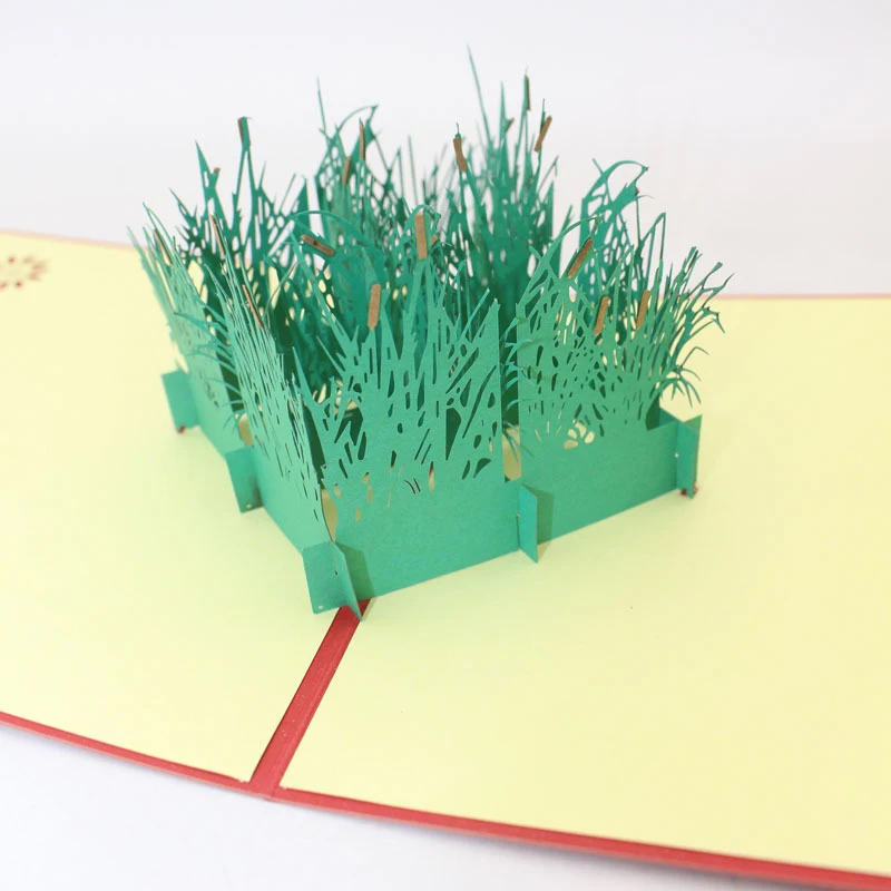  3D Handmade River Beach Reeds Paper Invitation Greeting Cards PostCard Business Teachers' Day Mothe - 4000336930220