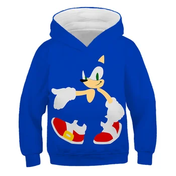

Boys Girls Sonic the Hedgehog clothes 2020 autumn and winter Hoodies Cartoon 3D Hoodies fashion print Sweatshirt Tops Clothes