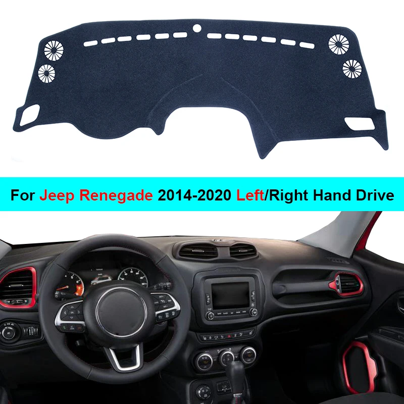 For Jeep Renegade 2014 2019 2020 LHD RHD Rug 2 Layers Car Dashboard