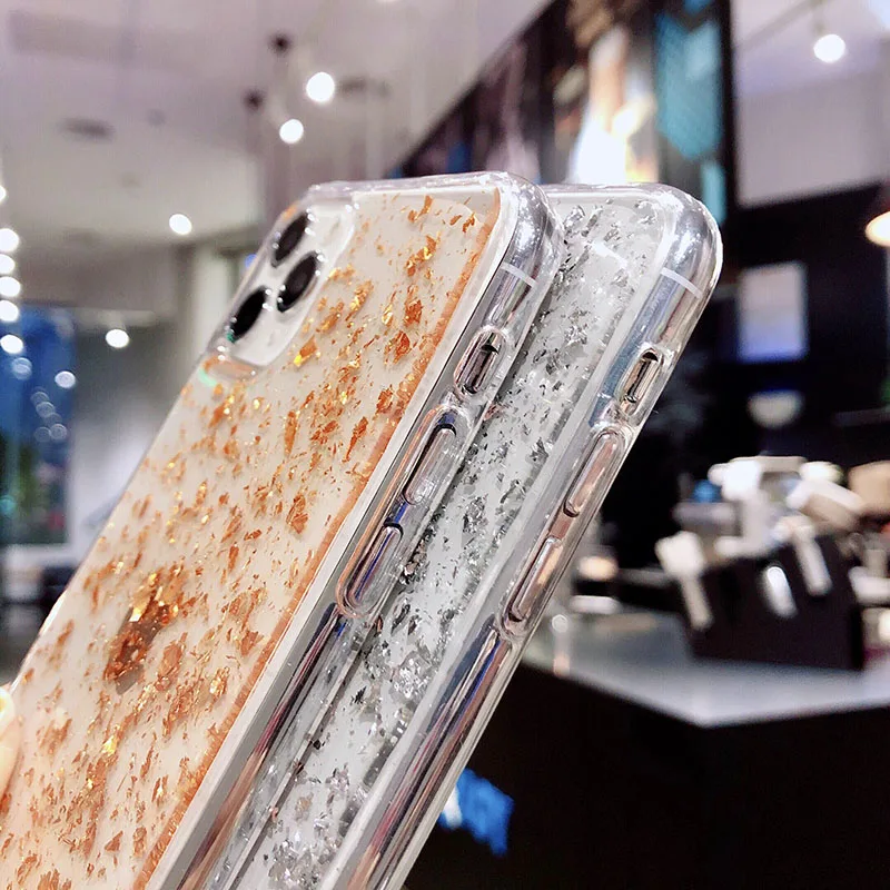 Блестящий чехол Gimfun из оловянной фольги с блестками для телефона iPhone 12 11 Pro Xs Xr Max