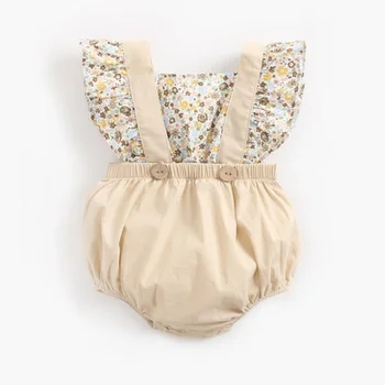 

New Bodysuits Girl One-Pieces Girls Ruffles Rompert Newborn Baby Bow Jumpsuit Summer Flower Baby Girls Clothes Baby Costumes