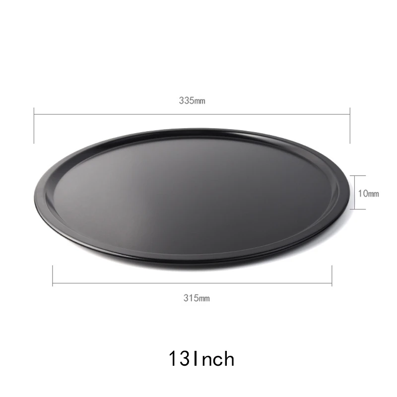 12 13 дюймов тарелка для пиццы круглая глубокая тарелка для пиццы поднос из углеродистой стали антипригарная форма для выпечки Кухонные инструменты для выпечки аксессуары для приготовления пищи - Цвет: 13 inch