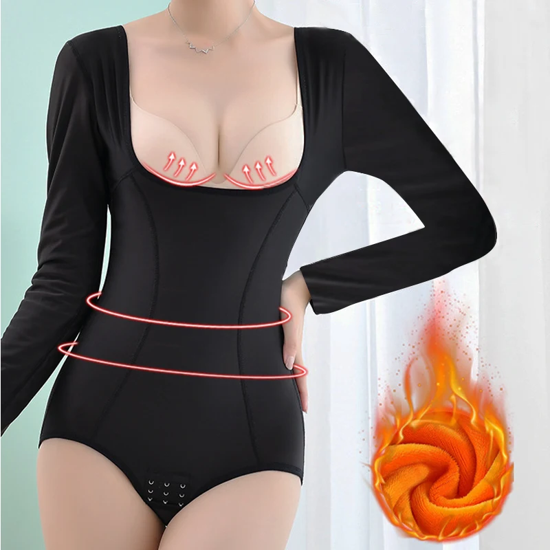 Women Shaper Thermal Bodysuit Waist Slimming Butt Lifter Body Shaper Belly Flat Compression Underwear Keep Warm