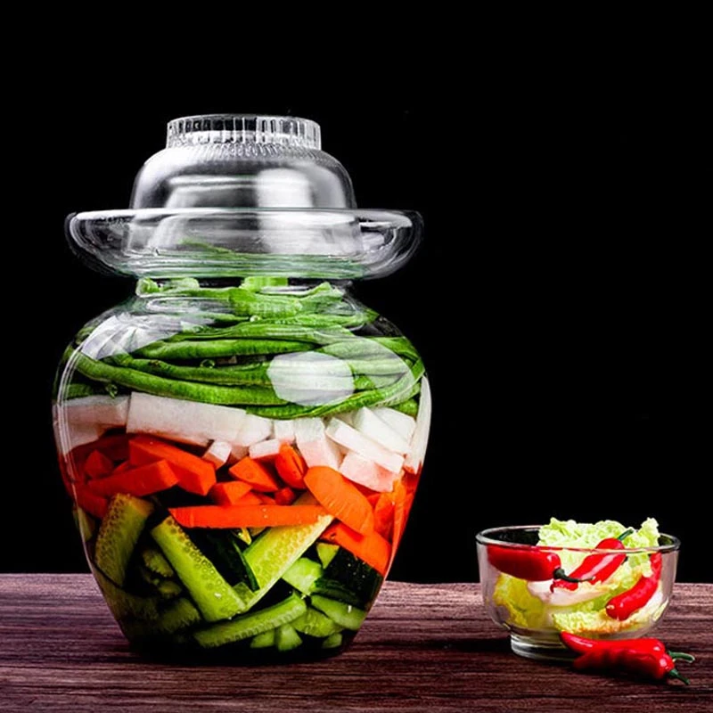 2.5kg Pickle Jar Glass Kimchi Jars Japanese Korean Pickled Pickling Container Chinese