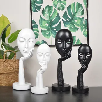 

2019 Resin Art Abstract Face Mask Miniatures Sculpture Office Home Decoration Artwork Accessories A