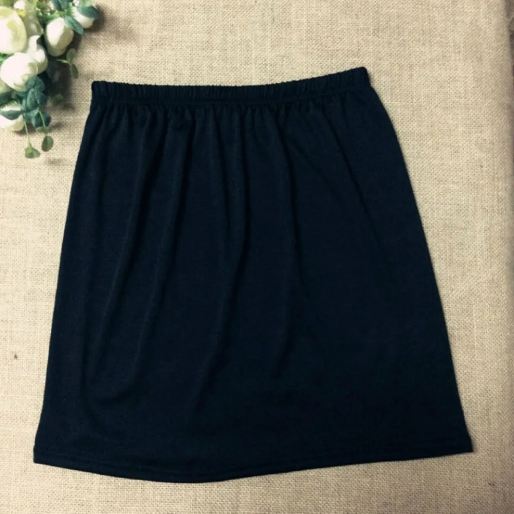 Women Elastic Waist Short Petticoat Short Stretch Satin Inner Wear Skirt Soft Half Slip Petticoat Lady Skirt Accessories plaid skirt