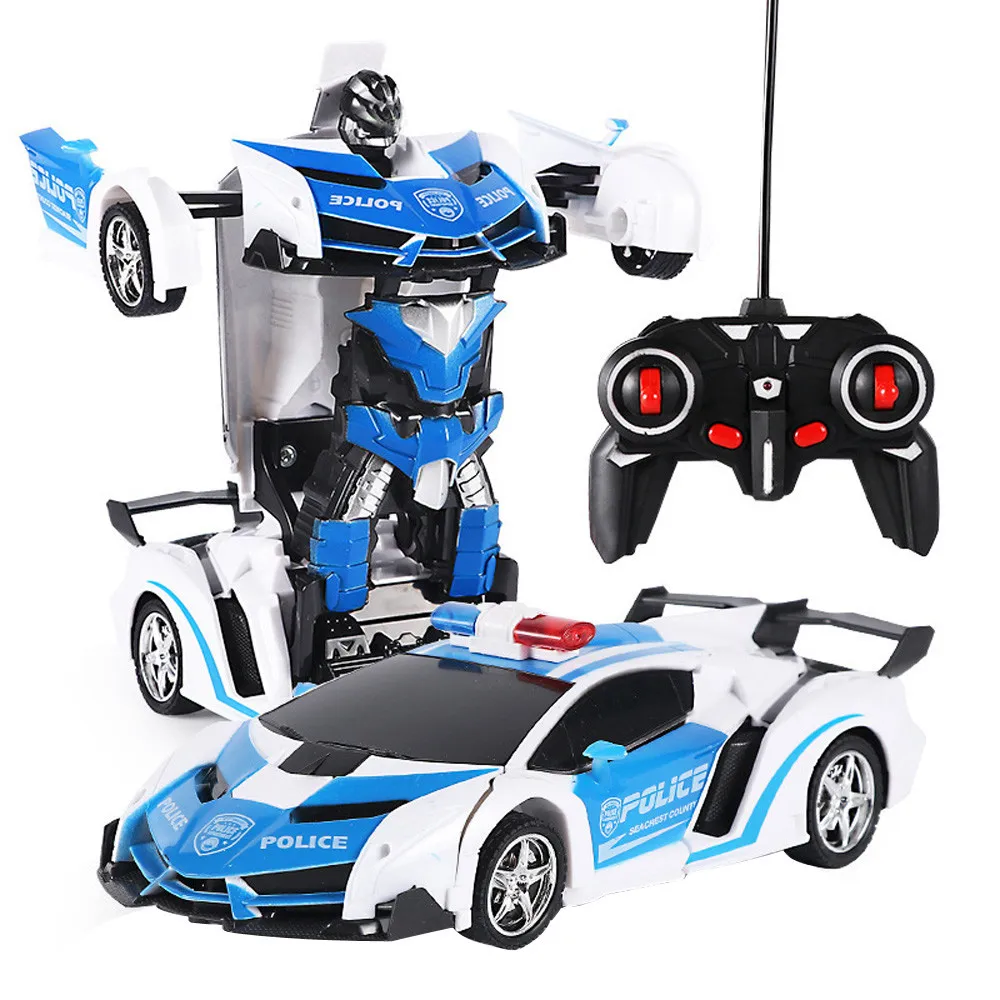 RC Car Transformation Robots Electric Remote Control Car Button Remote Control Deformable Vehicle Robot Toys Gifts For Boys