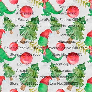 

Cartoon dinosaur christmas red green tree Fabric for Baby Girl Clothes Hometextile Bedding Set Cushion Cover