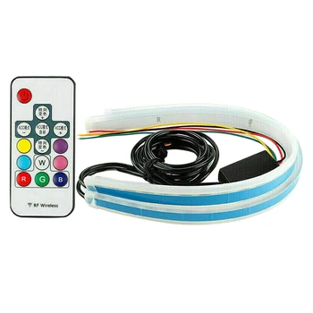 

2 Sets of Car Colorful LED Light Bar RGB 60cm DRL Ultra-Thin Lamp Daytime Running Lights Replacement