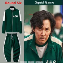 

Squid Game Two Piece Set Same Paragraph Zipper Sweatshirts+Jogger Pants 2021 Korean Tv Series Women Men's Set