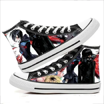 

High-Q Unisex Anime Tokyo Ghoul Touka Kirishima Canvas Shoes Tokyo Ghoul kaneki ken Casual plimsolls duck shoe rope soled shoes