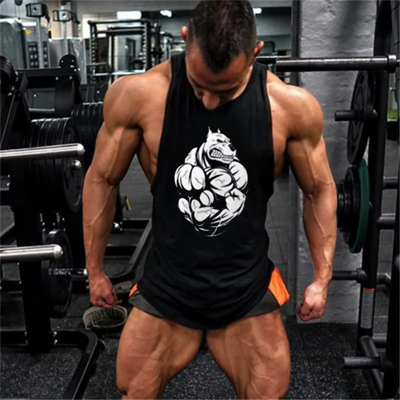 

2020 New Clothing Men Vest Muscle God Printed Mens Fitness Tank Tops Bodybuilding Camisetas Running Sleeveless Shirt Sportswear