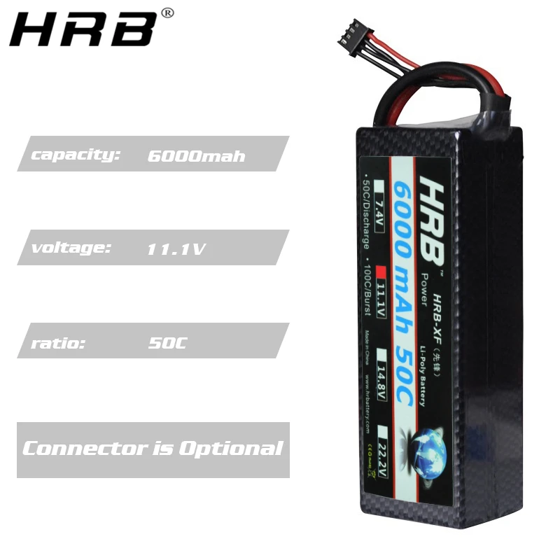 HRB Lipo Battery 3S 11.1V 6000mah 50C T Deans XT60 EC5 XT90 Hardcase For Traxxas Car Truck Boat FPV Airplane Quadcopter RC Parts