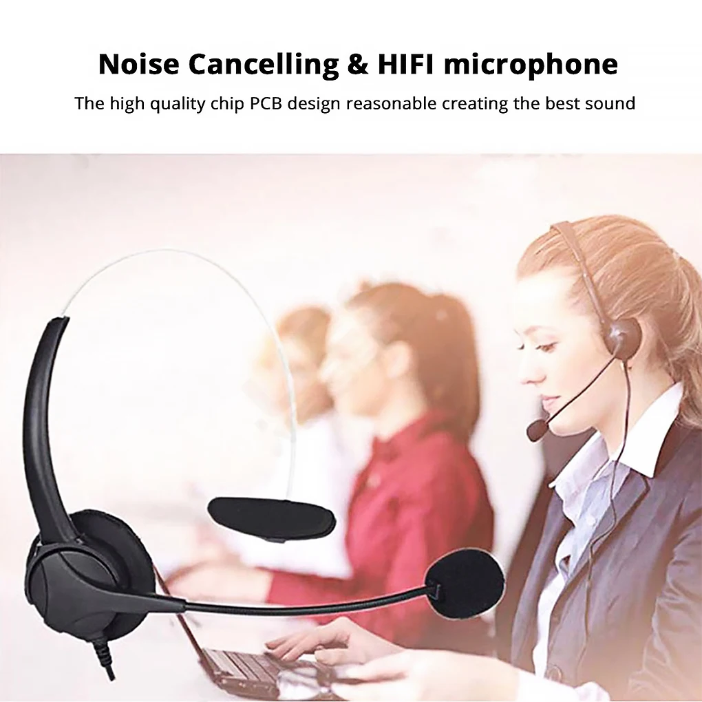 USB Headset with Microphone Computer Laptop Wired Earphone Black Earphone Line Control Business Mic Headset