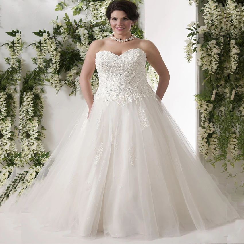 Best Price ADLN Elegante Plus Size Trouwjurken Vestido De Noiva Sweetheart Sleeveless Applique Sequin Tulle Bruid Jurken voor Grote Dame Best Price ADLN Elegante Plus Size Trouwjurken Vestido De Noiva Sweetheart Sleeveless Applique Sequin Tulle Bruid Jurken voor Grote Dame