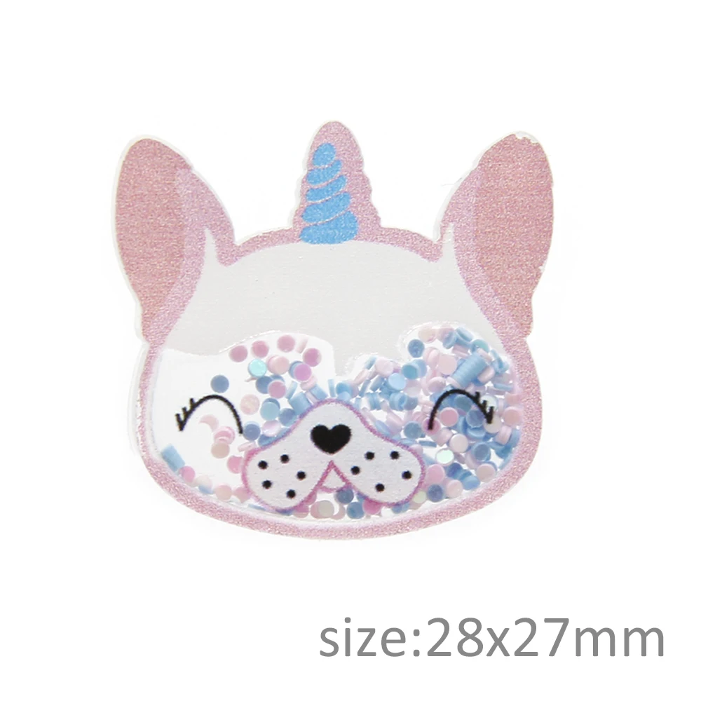 Letter Animal Transparent Plastic Resin with Sequins DIY Make Hair Clip Accessories Jewelry Craft Phone Decor,5Yc7541 - Цвет: 1090407009