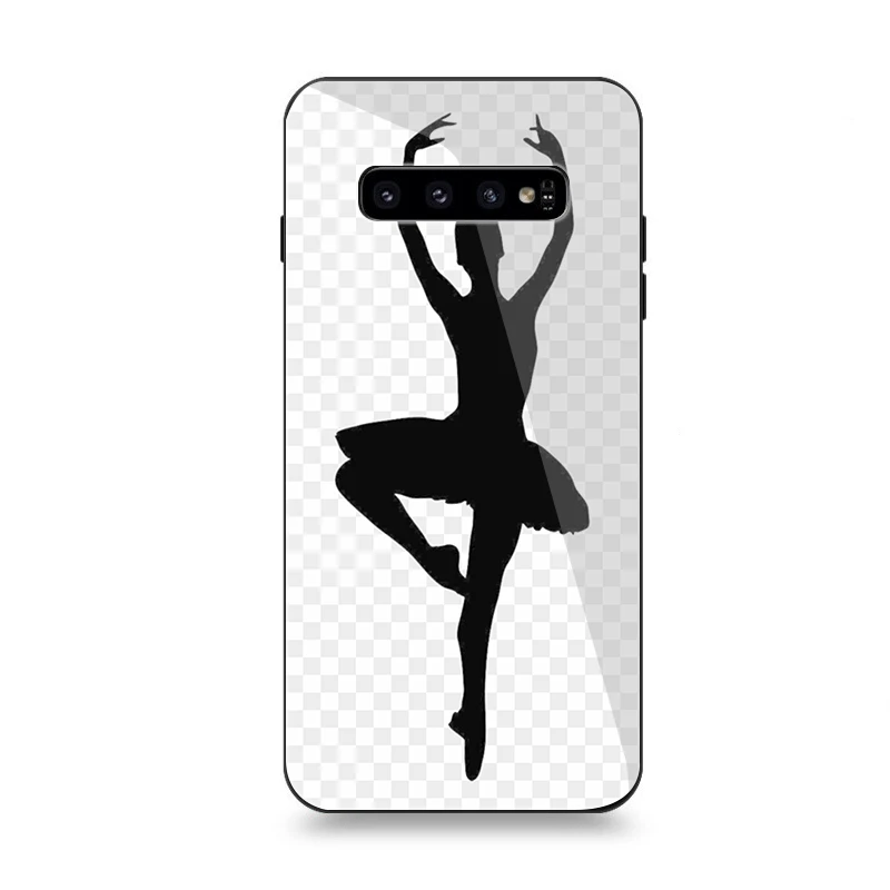 Чехол Стекло для samsung A40 A50 A10 A20 A30 A60 A70 S10 S7 край S8 S9 Note 8 9 10 плюс Чехол с рисунком балерины для девочек для танцев черного цвета - Цвет: G5