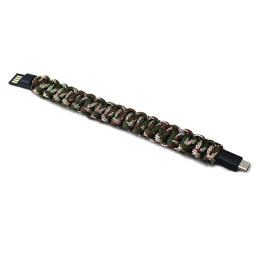 Мобильный кабель передачи данных телефона Парашютная Веревка плетение носимых huawei браслет модные аксессуары браслет Открытый Портативный