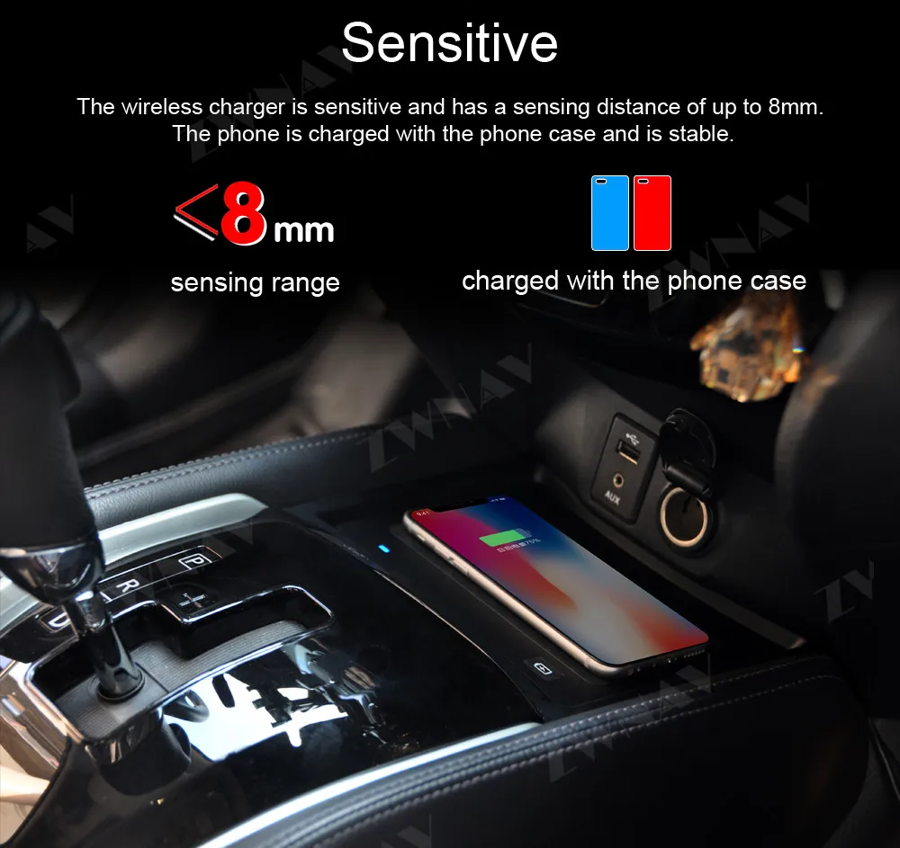 QI Car Wireless Charger Quick Charge For Nissan Qashqai  X-Trail 2.0L 2017 for Iphone 11 Pro XR XS Infrared Sensor Phone Holder