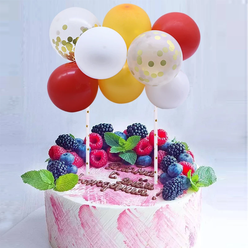 1 комплект 5 дюймов Мини шар Топпер для торта многоцветный латексный шар флажки для торта Свадьба День рождения десерт Топпер Декор детский душ поставка