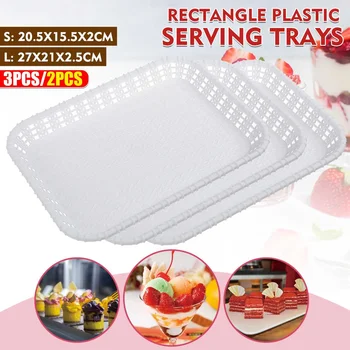 

Plastic Storage Tray Rectangular Serving Tray Dessert Bread Fruit Plate Afternoon Tea Snack Dish Wedding Party Tableware