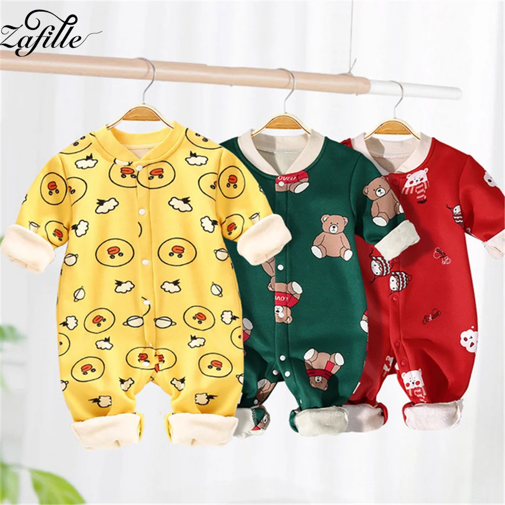ZAFILLE Cute Clothes For Newborn Baby Romper Warm Baby Winter Clothes