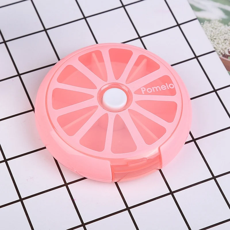 Pink Чехол для таблеток, вращающаяся коробка для лекарств, водонепроницаемый контейнер для таблеток, еженедельный разветвитель для таблеток, 7 дней, коробка для лекарств, контейнер для лекарств - Цвет: Pink