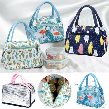 

2019 Newest Hot 1PC Unicorn Floral Lunch Bags Insulated Cool Bag Picnic Bags School Travel Lunchbox Bags Large Capacity With Zip