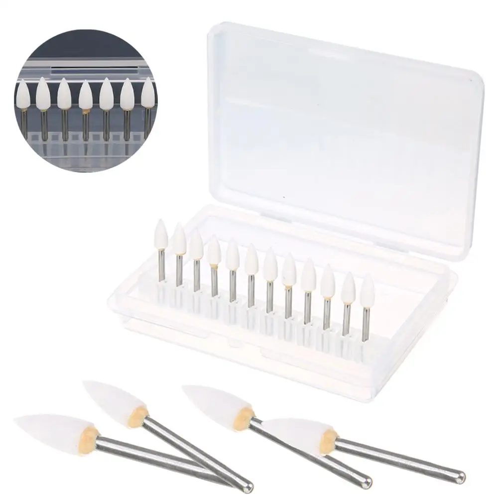 

12 Pcs Dental White Polishing Burs Stones Flame Shape FL2 /RD1 / CN1 Teeth Whitening Dentist Equipment Fit High Speed Handpiec