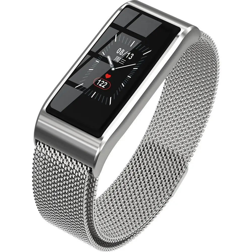 Smart Bracelet 0.96 Inch Aluminum Alloy Frame Motion Meter Step Heart Rate Monitoring Information Push 3 Color
